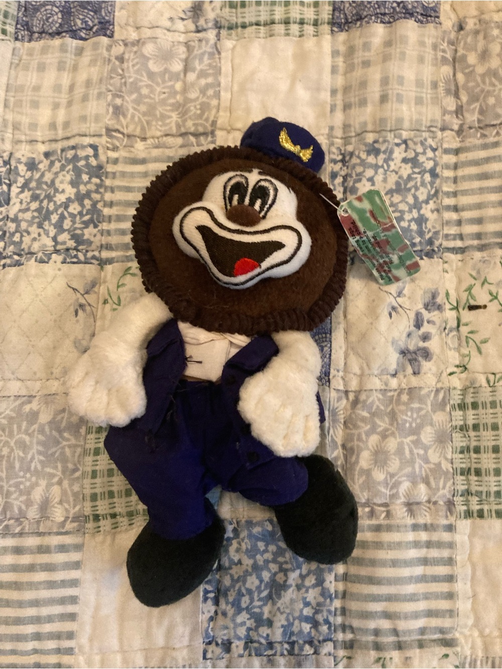 NWT Vintage 90s Beanies Plush Brown Nabisco Oreo Character Toy - Military Outfit
